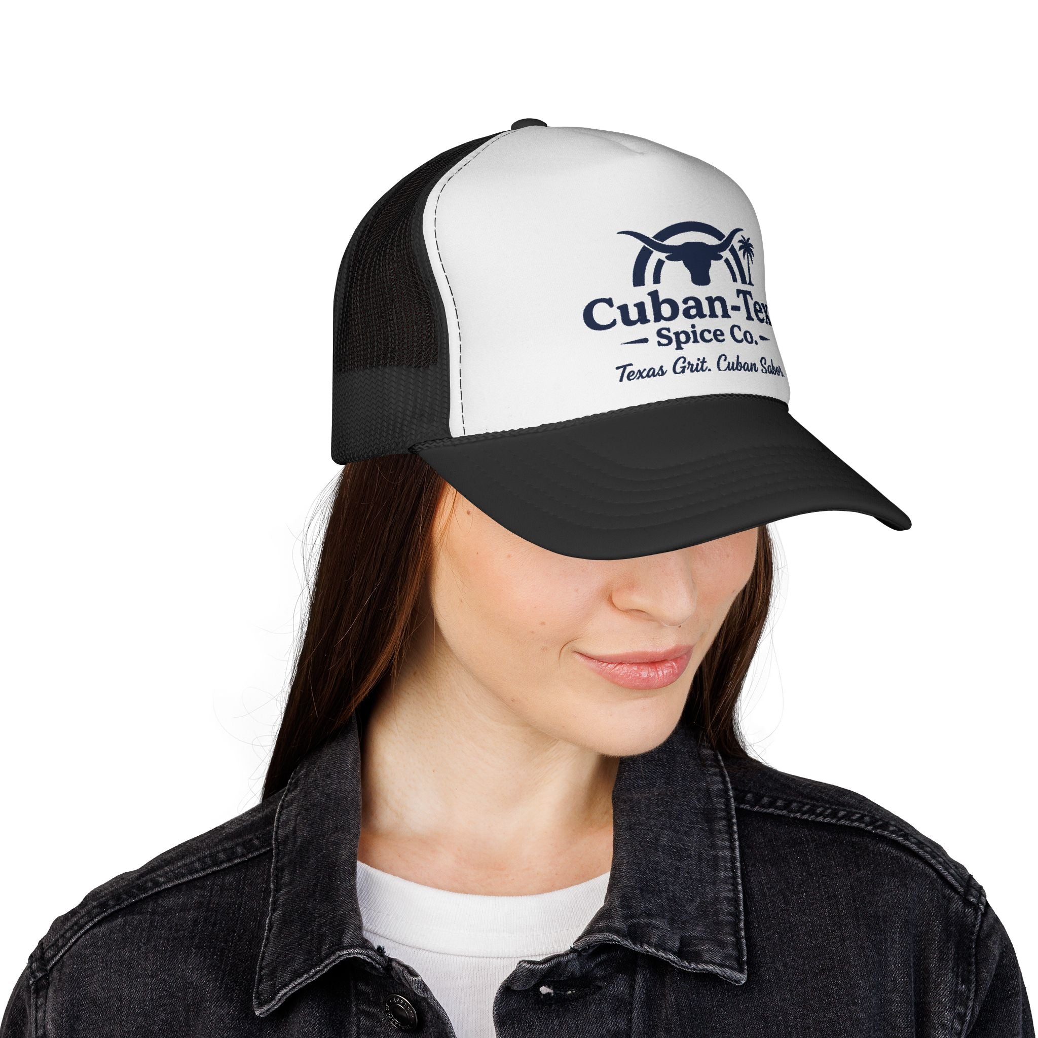 Cuban-Tex Spice Co. Trucker Hat — Texan-Cuban Logo Mesh Cap