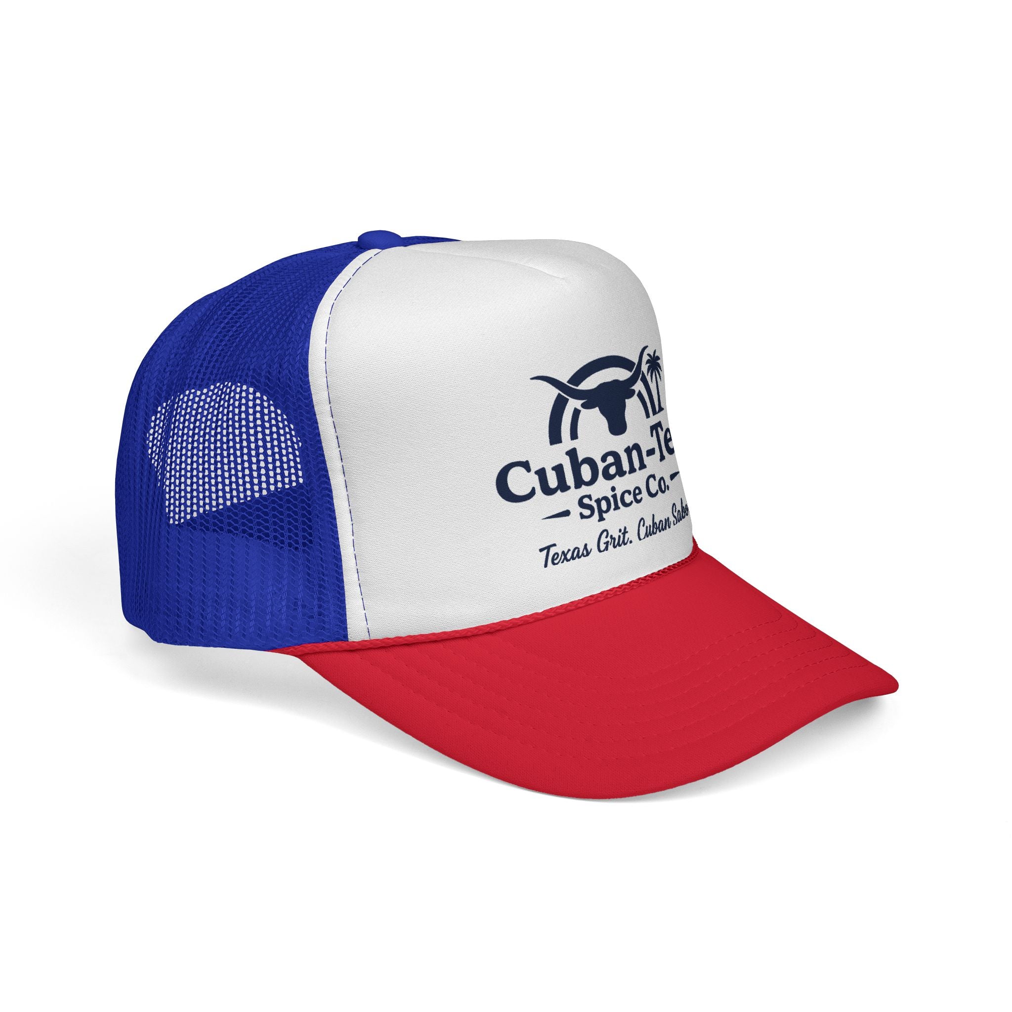 Cuban-Tex Spice Co. Trucker Hat — Texan-Cuban Logo Mesh Cap