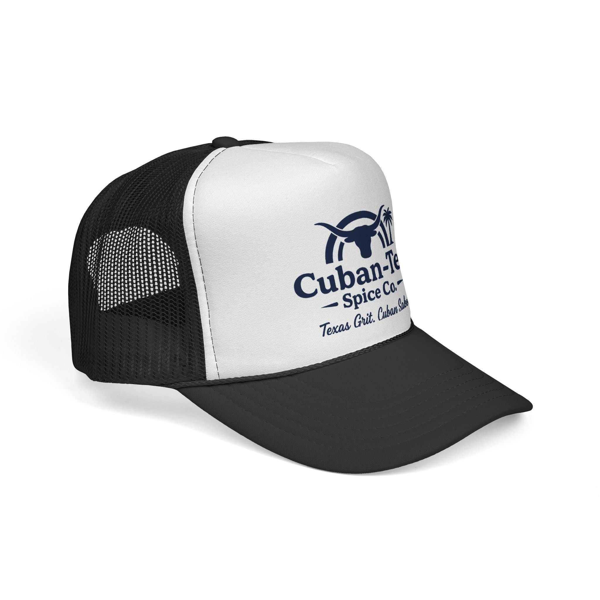 Cuban-Tex Spice Co. Trucker Hat — Texan-Cuban Logo Mesh Cap